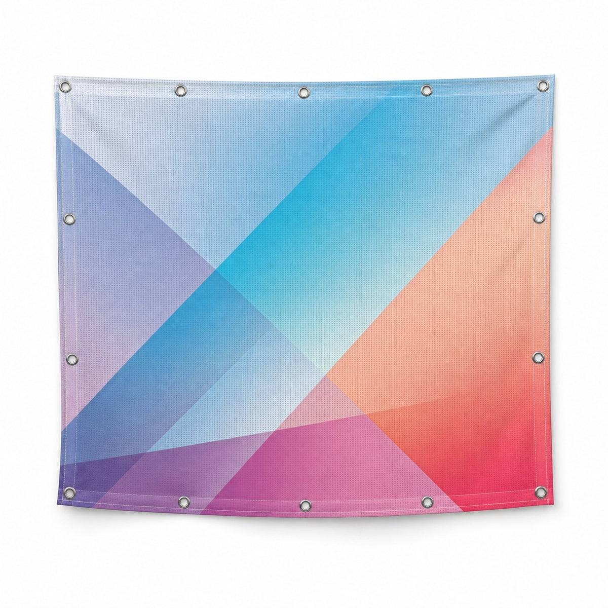 Mesh-Planen (PVC-frei), 4/0-farbig bedruckt, Umsäumt + Ösen im Abstand von 50 cm rundum