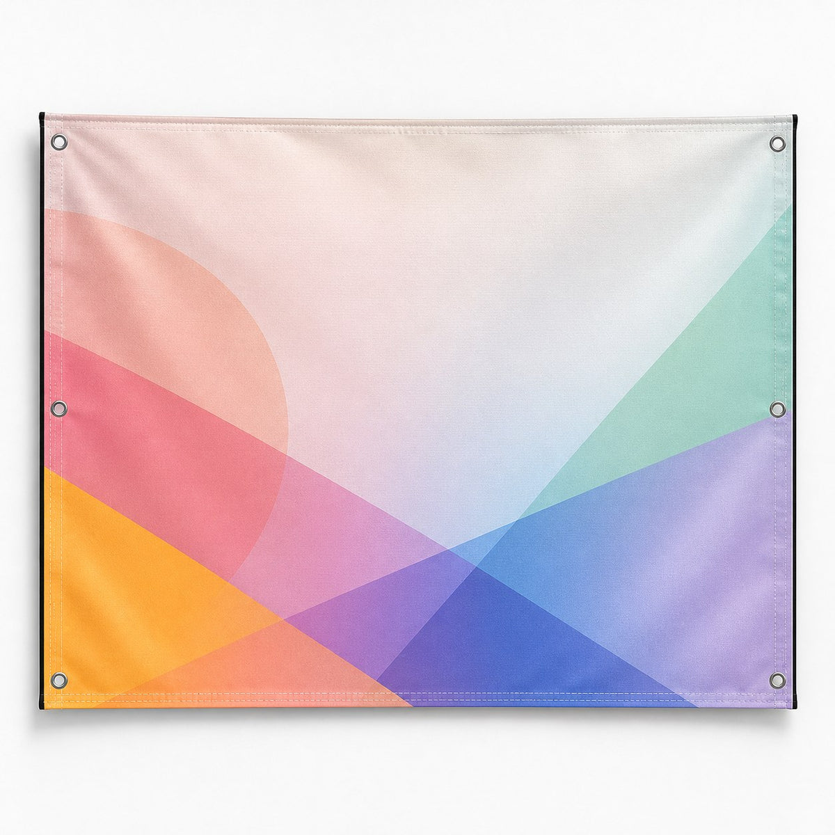 Hochwertiges Textilbanner Blockout, 4/0-farbig bedruckt, Umsäumt + Ösen im Abstand von 50 cm links und rechts