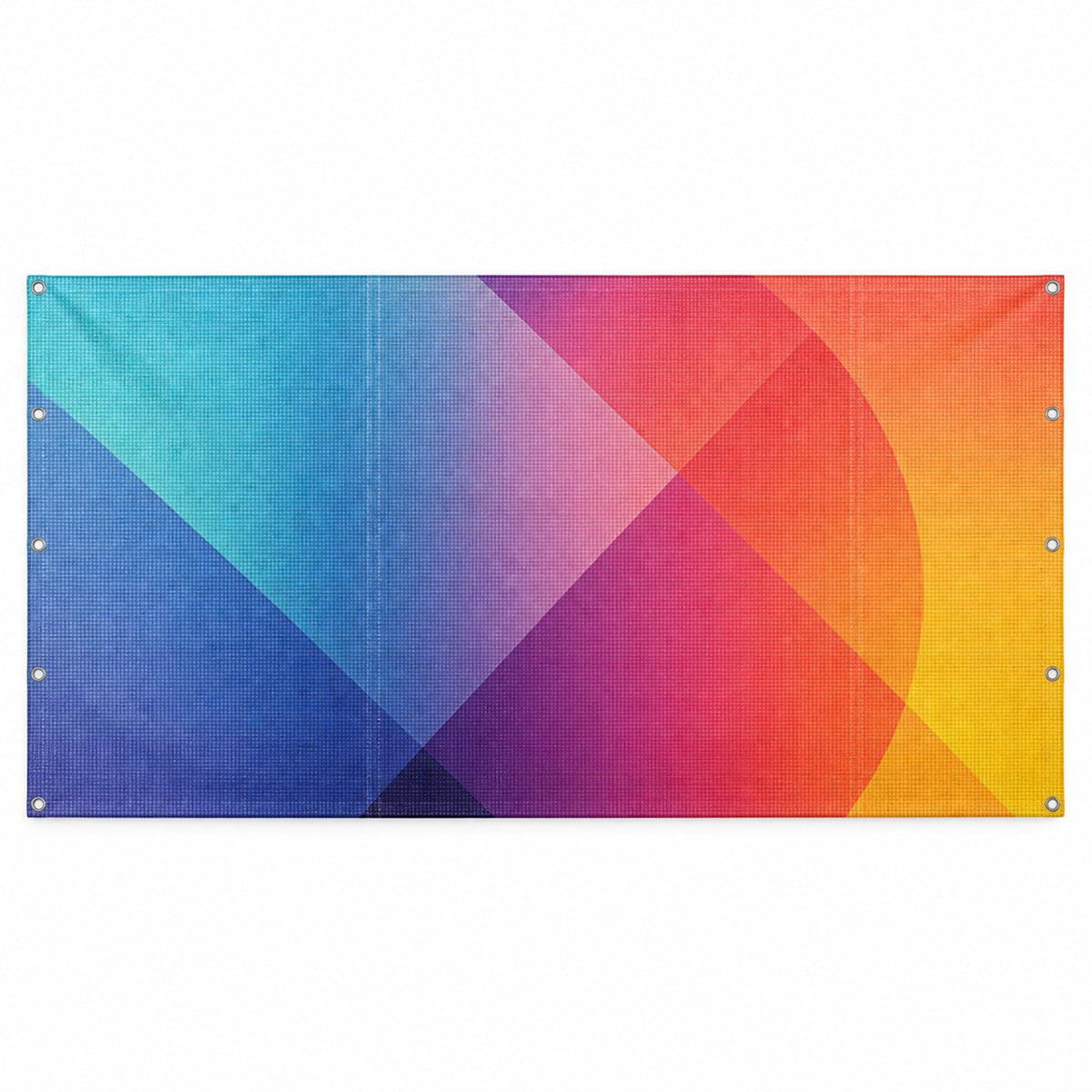 Baugerüstbanner mit Ösen im Abstand von 50 cm links und rechts