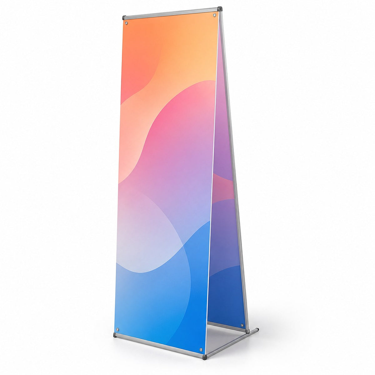 L-Banner Doubleside 80 cm x 200 cm inkl. Gestell, Druck und Versand
