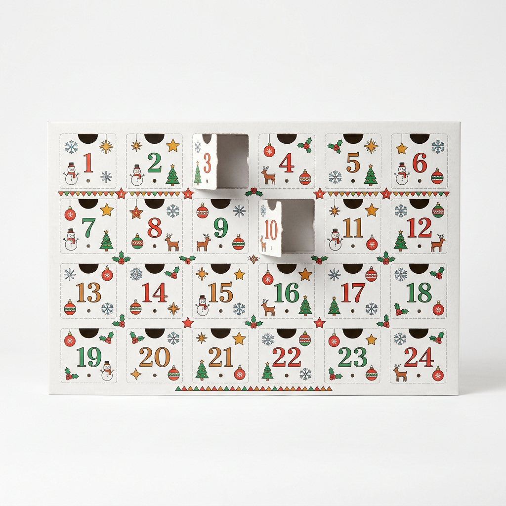 Adventskalender zum selbst Befüllen Querformat (bedruckbar)
