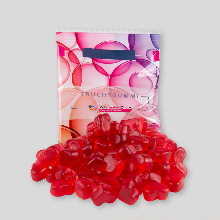 HARIBO Herzen, 10 g Tütchen, einseitig farbig (bedruckbar)