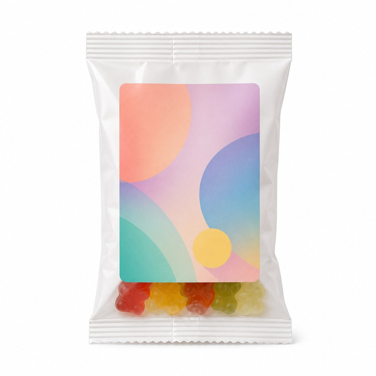 Fruchtgummi-Tütchen 10 g Form Bärchen, einseitig farbig (bedruckbar)