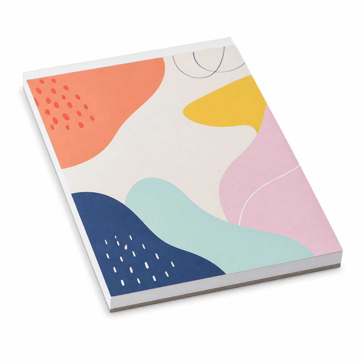 Block mit Leimbindung, DIN A5, 50 Blatt, 5/0 farbig einseitig bedruckt (CMYK 4-farbig + 1 Sonderfarbe HKS oder Pantone)