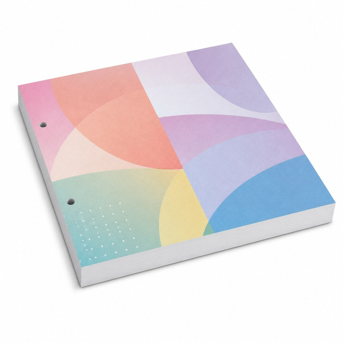 Block mit Leimbindung, 29,7 cm x 29,7 cm, 50 Blatt, 5/0 farbig einseitig bedruckt (CMYK 4-farbig + 1 Sonderfarbe HKS oder Pantone)