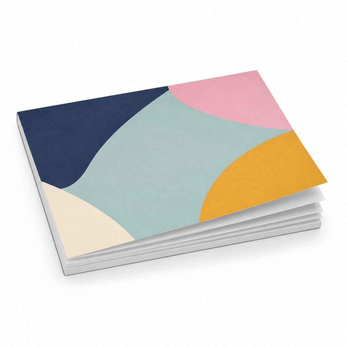 Block mit Leimbindung und Deckblatt, DIN A6 quer, 100 Blatt, 4/0 farbig einseitig bedruckt