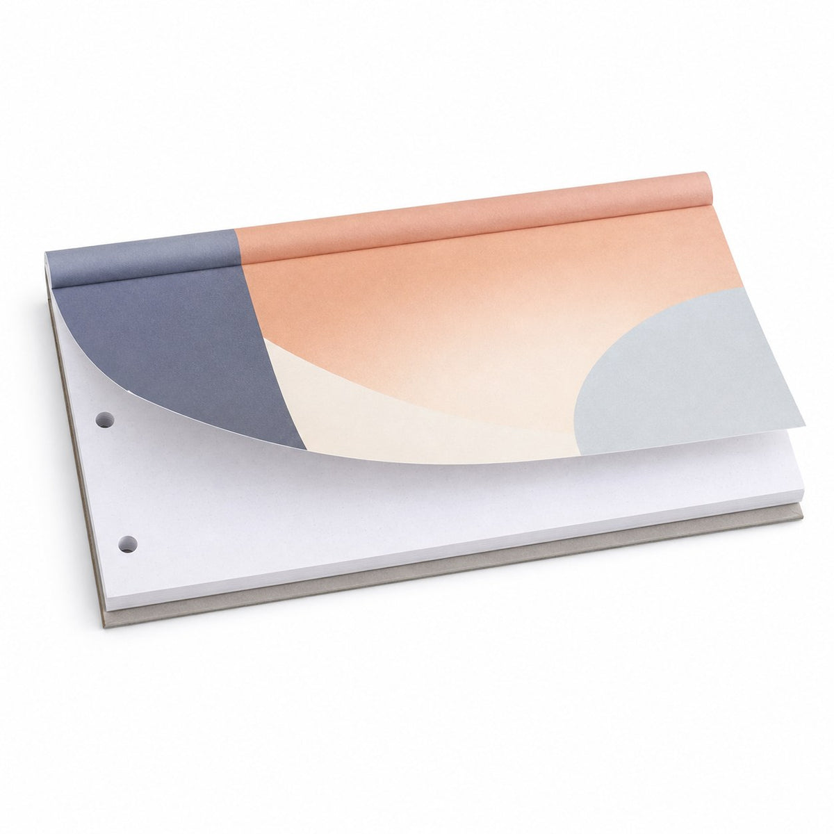 Block mit Leimbindung und Deckblatt, DIN lang quer, 25 Blatt, 4/0 farbig einseitig bedruckt