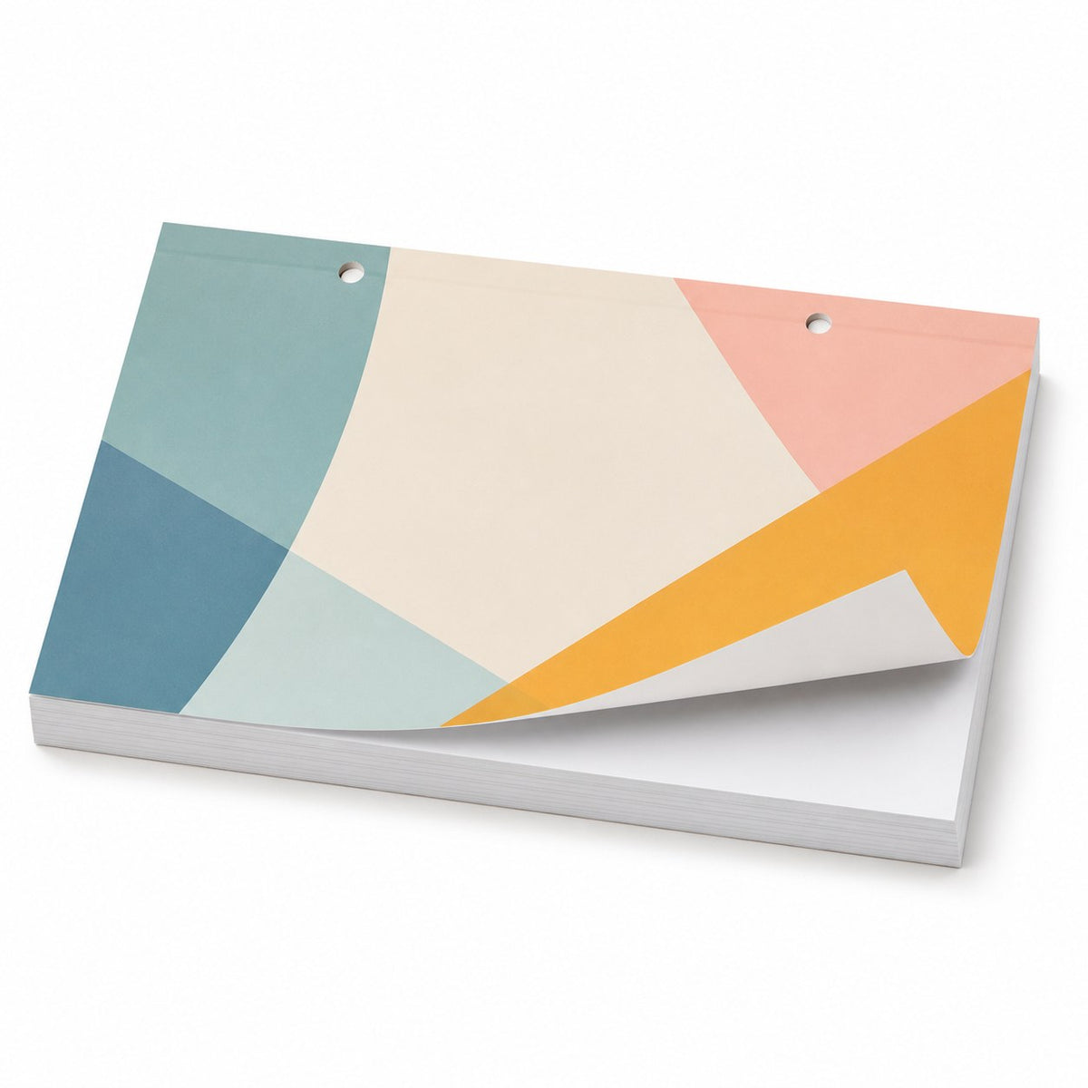 Block mit Leimbindung und Deckblatt, DIN lang quer, 100 Blatt, 4/4 farbig beidseitig bedruckt