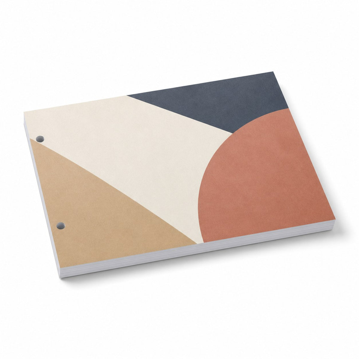 Block mit Leimbindung und Deckblatt, DIN A5 quer, 100 Blatt, 5/0 farbig einseitig bedruckt (CMYK 4-farbig + 1 Sonderfarbe HKS oder Pantone)