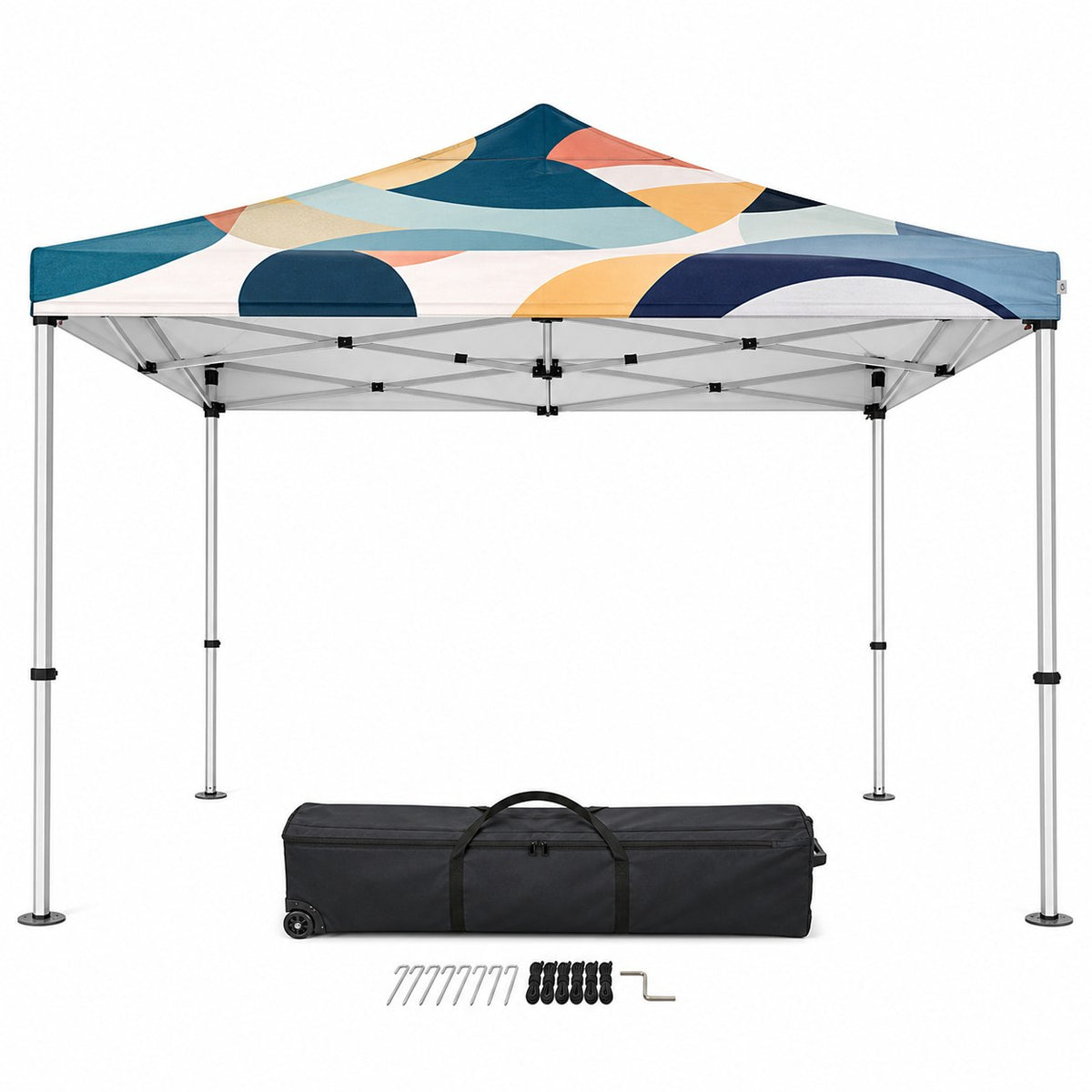 Faltpavillon 300 x 300 cm mit einseitig bedrucktem Dach inkl. Tasche & Montage-Kit