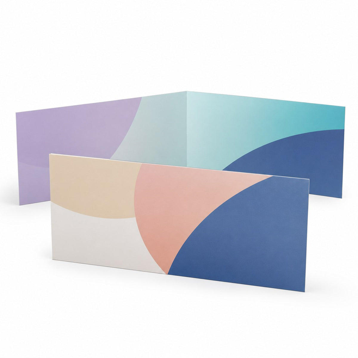 Faltblatt, gefalzt auf DIN lang quer (21,0 cm x 9,9 cm), vertikaler Mittelfalz, 4-seitig