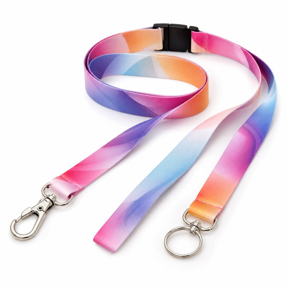 Duo-Lanyard mit Sicherheitsverschluss, 15 mm, beidseitig bedruckt