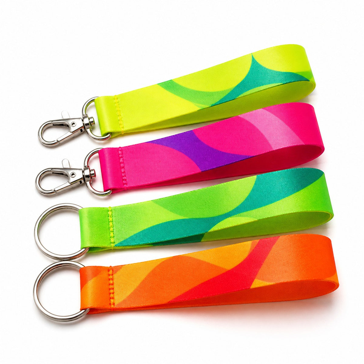 Kurze Neon Schlüsselanhänger, 20 mm Schlüsselbandbreite, einseitig bedruckt
