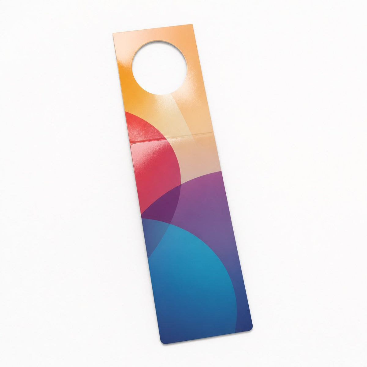 Flaschenanhänger 49 x 260 mm mit Falz, einseitig bedruckt, glänzend