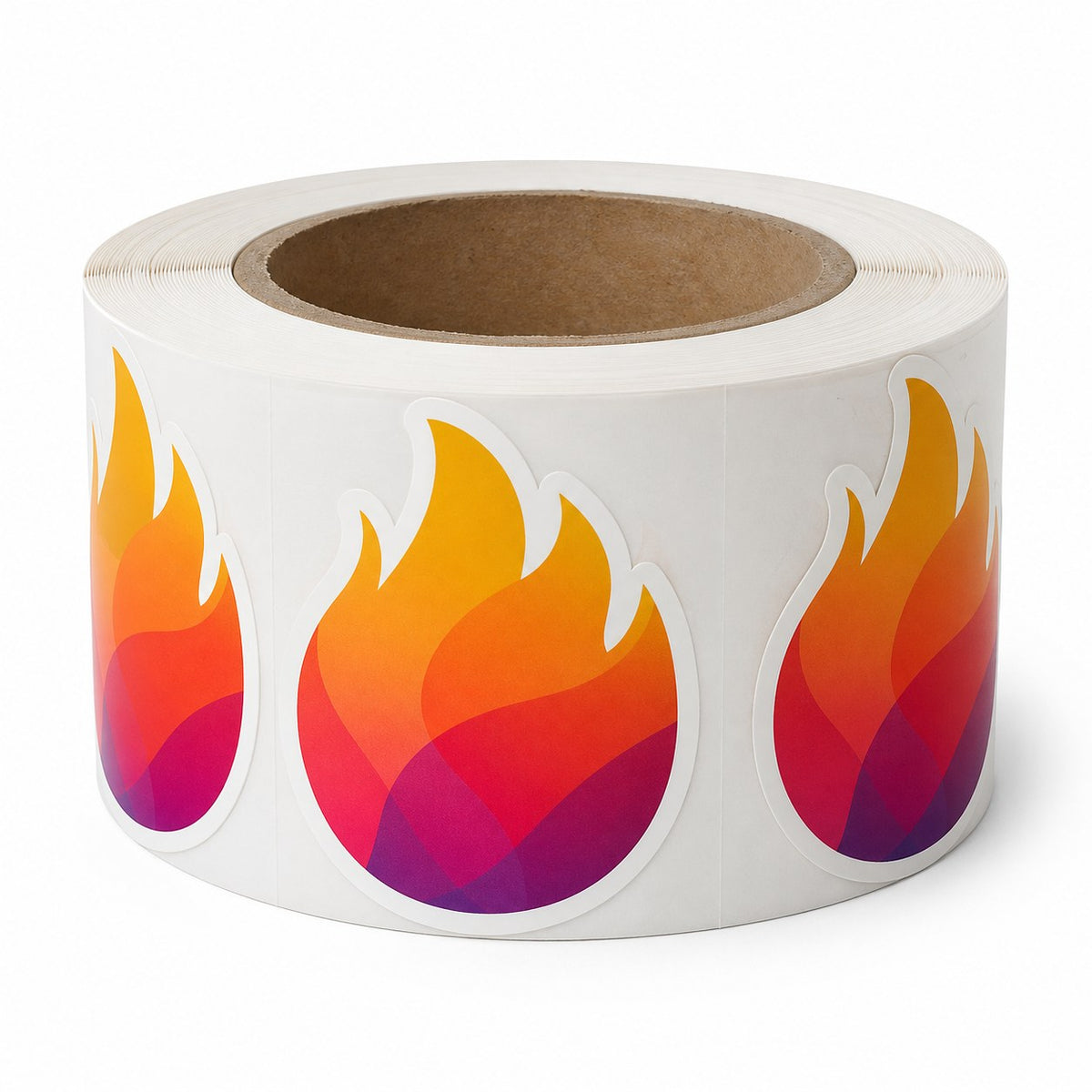 Hochwertige Etiketten auf Rolle in Feuer-Form