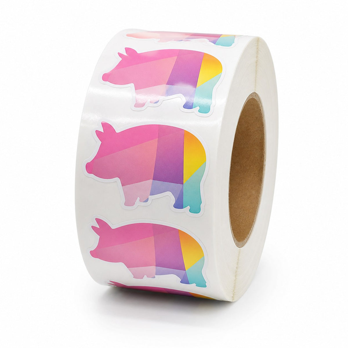 Hochwertige Etiketten auf Rolle in Schwein-Form
