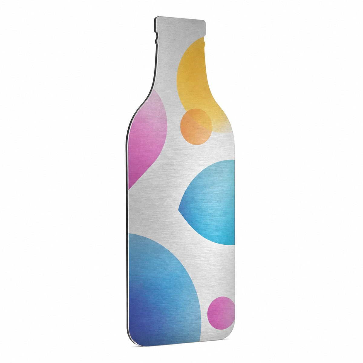 Aluminiumverbundplatte silber gebürstet in Flasche-Form konturgefräst