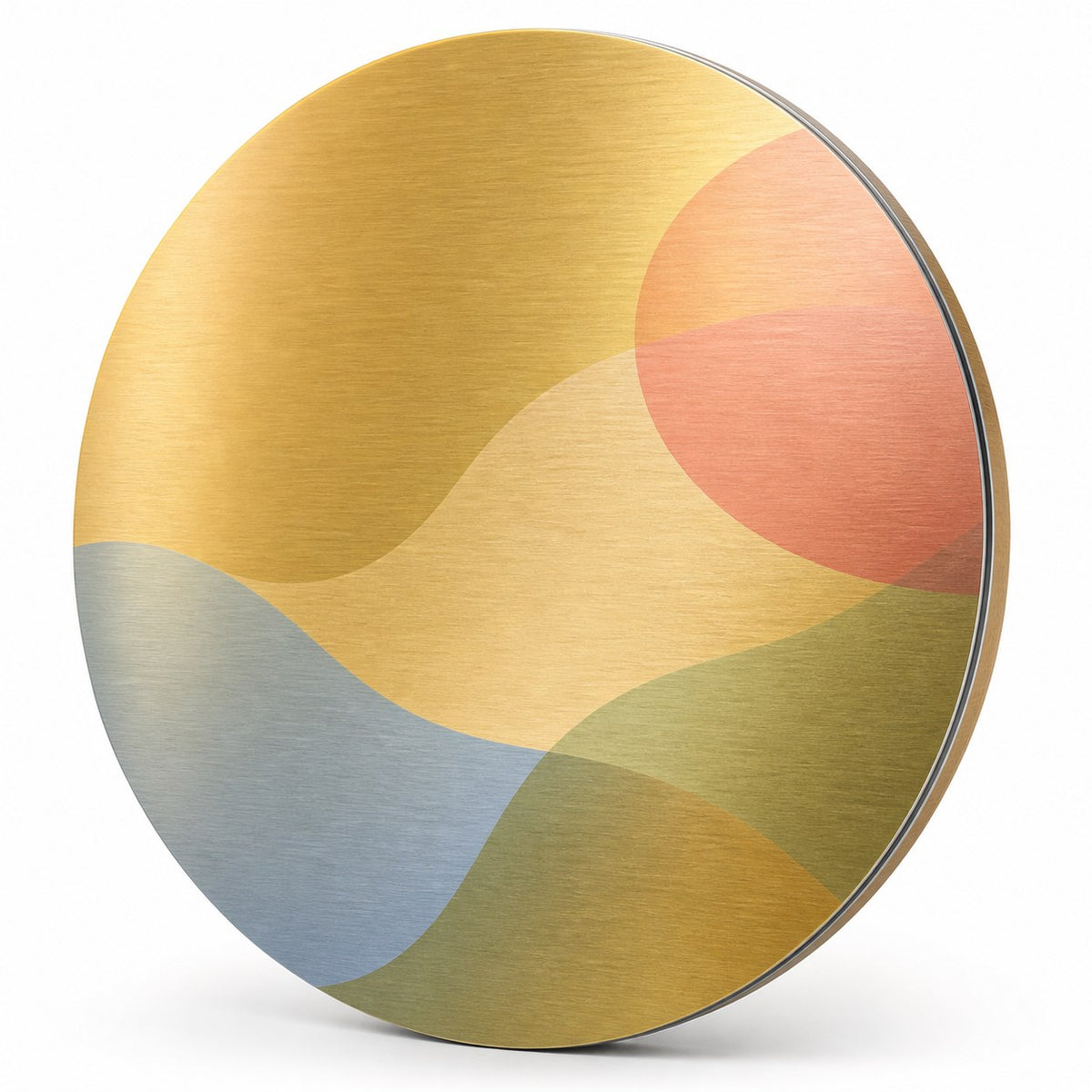 Aluminiumverbundplatte gold gebürstet rund (kreisrund konturgefräst)