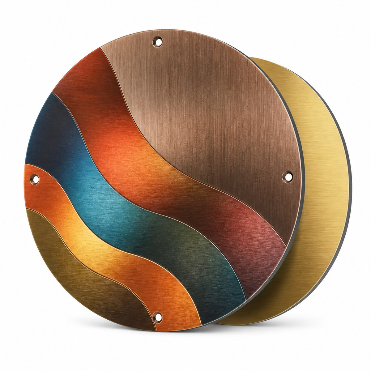 Aluminiumverbundplatte bronze gebürstet rund (kreisrund konturgefräst)