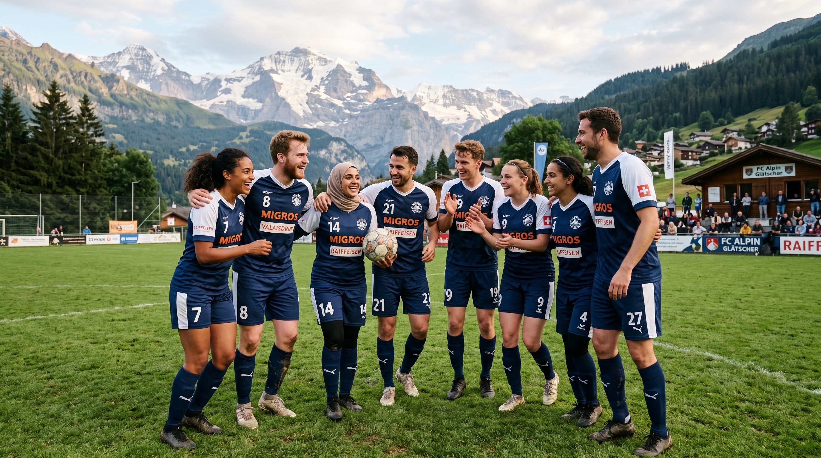 Sportteam in einheitlichen Trikots - weitsicht.swiss