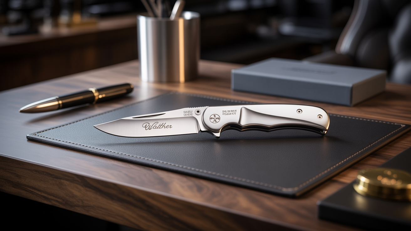 Premium Walther Messer mit Lasergravur als Firmengeschenk - Business Setting