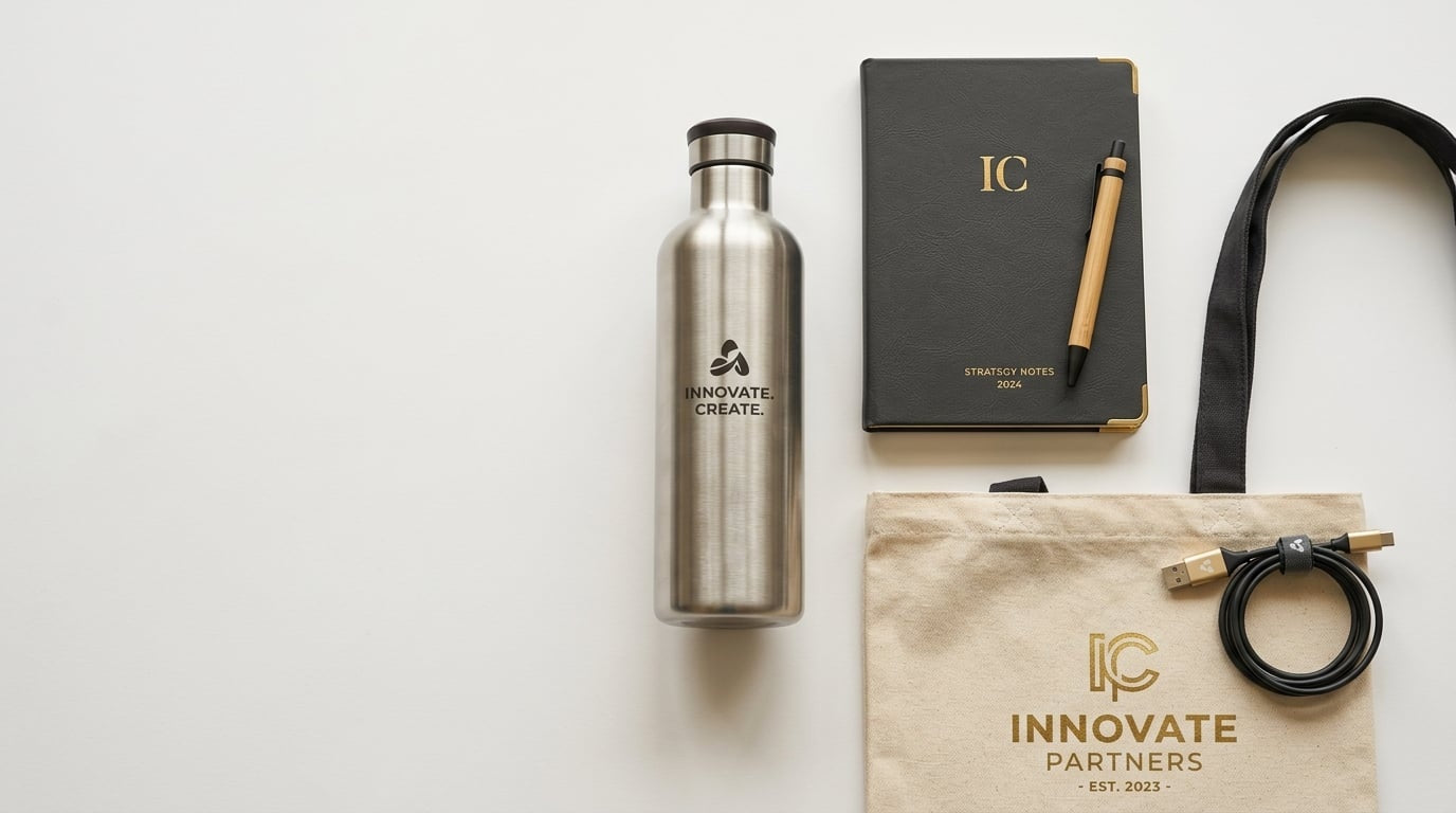 Premium Werbegeschenke Flat-Lay