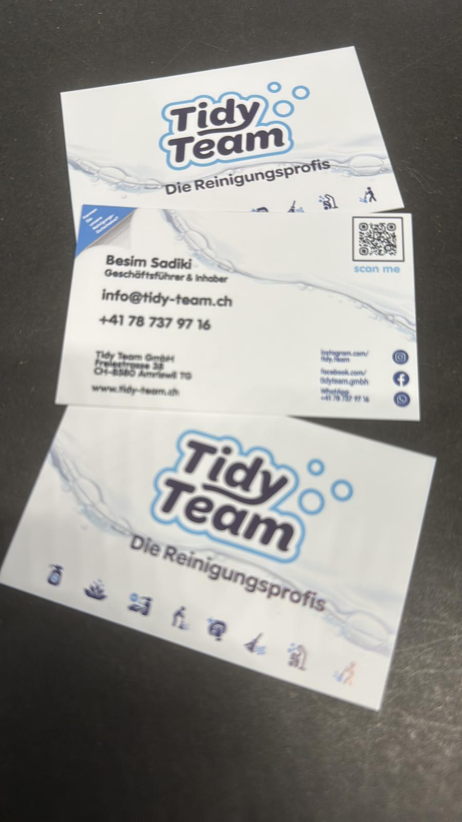 Neue Visitenkarten für Tidy Team