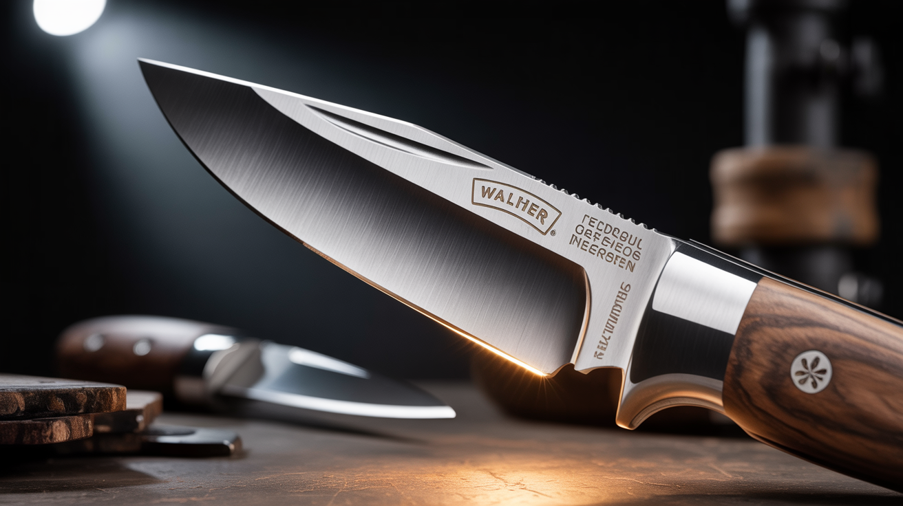 Walther Messer Detailaufnahme - Qualität und Handwerk mit Lasergravur