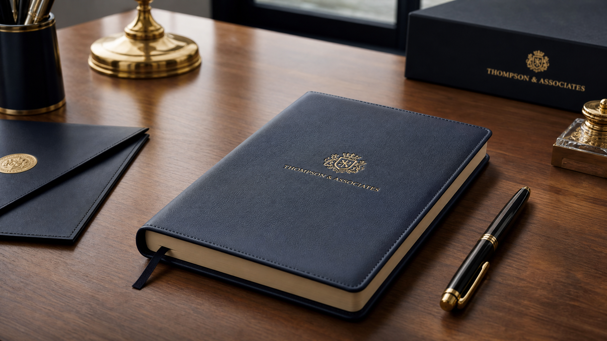 Premium Leder-Notizbuch mit dezenter Gravur