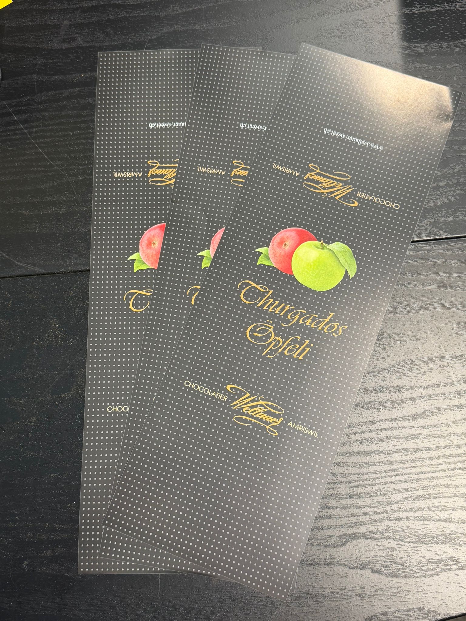 Produktbanderolen für Chocolaterie Wellauer