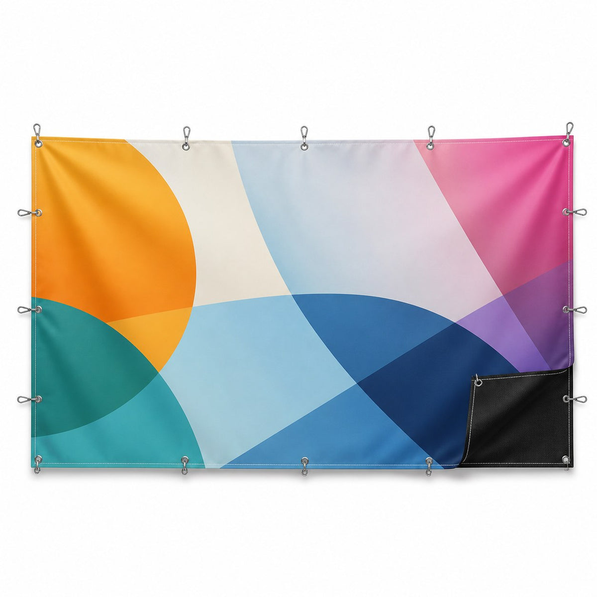 Hochwertiges Textilbanner Blockout, 4/0-farbig bedruckt, inkl.Karabiner