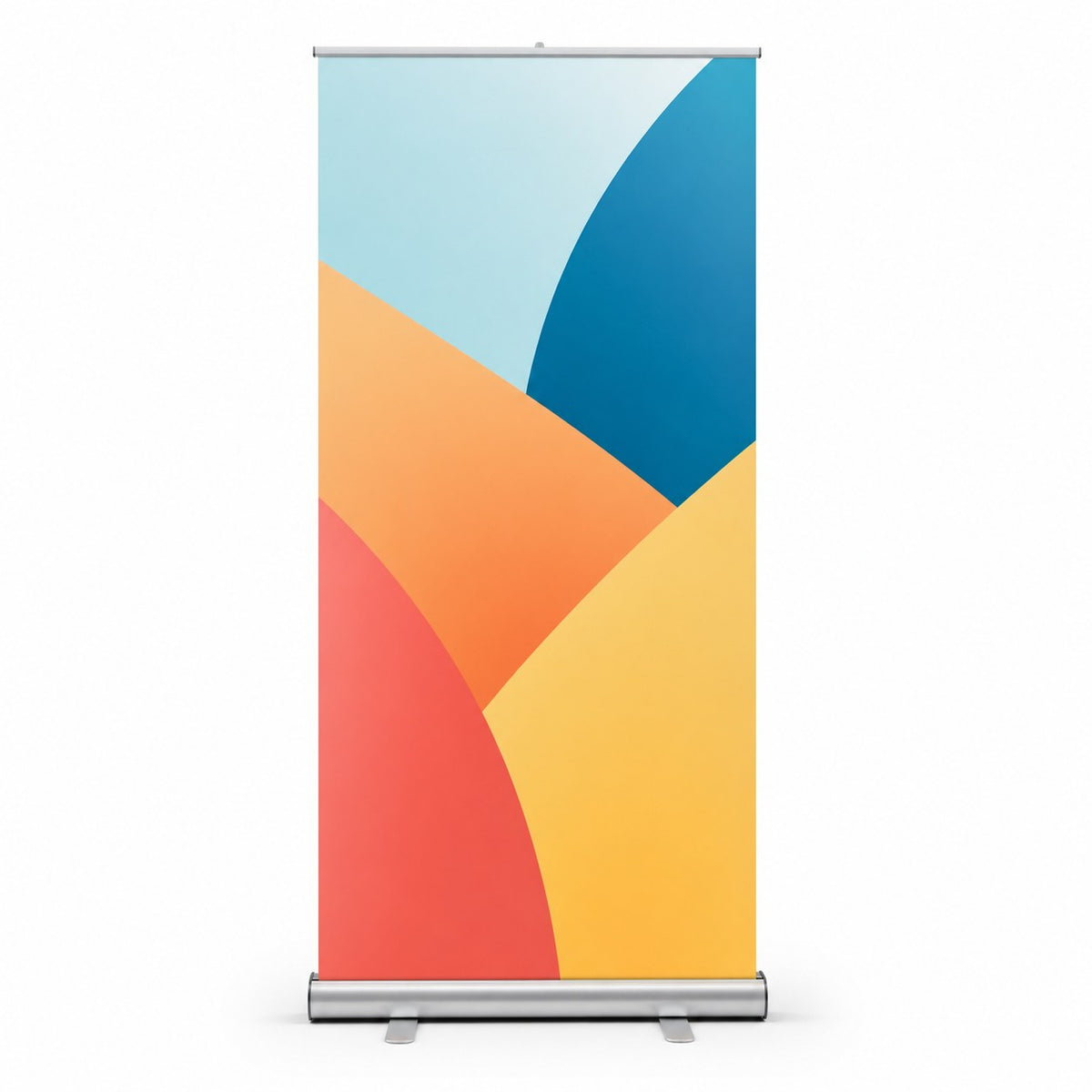 Roll-Up Bannerdisplay (PVC-frei) mit Motiv BITTE ABSTAND HALTEN 85 cm x 200 cm, inklusive Druck und Versand