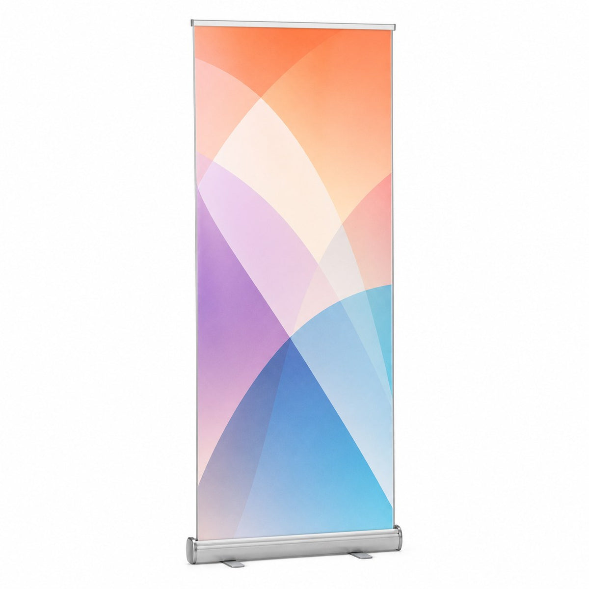 Roll-Up Bannerdisplay (PVC-frei) mit Motiv HALTEN SIE BITTE ABSTAND 85 cm x 200 cm, inklusive Druck und Versand