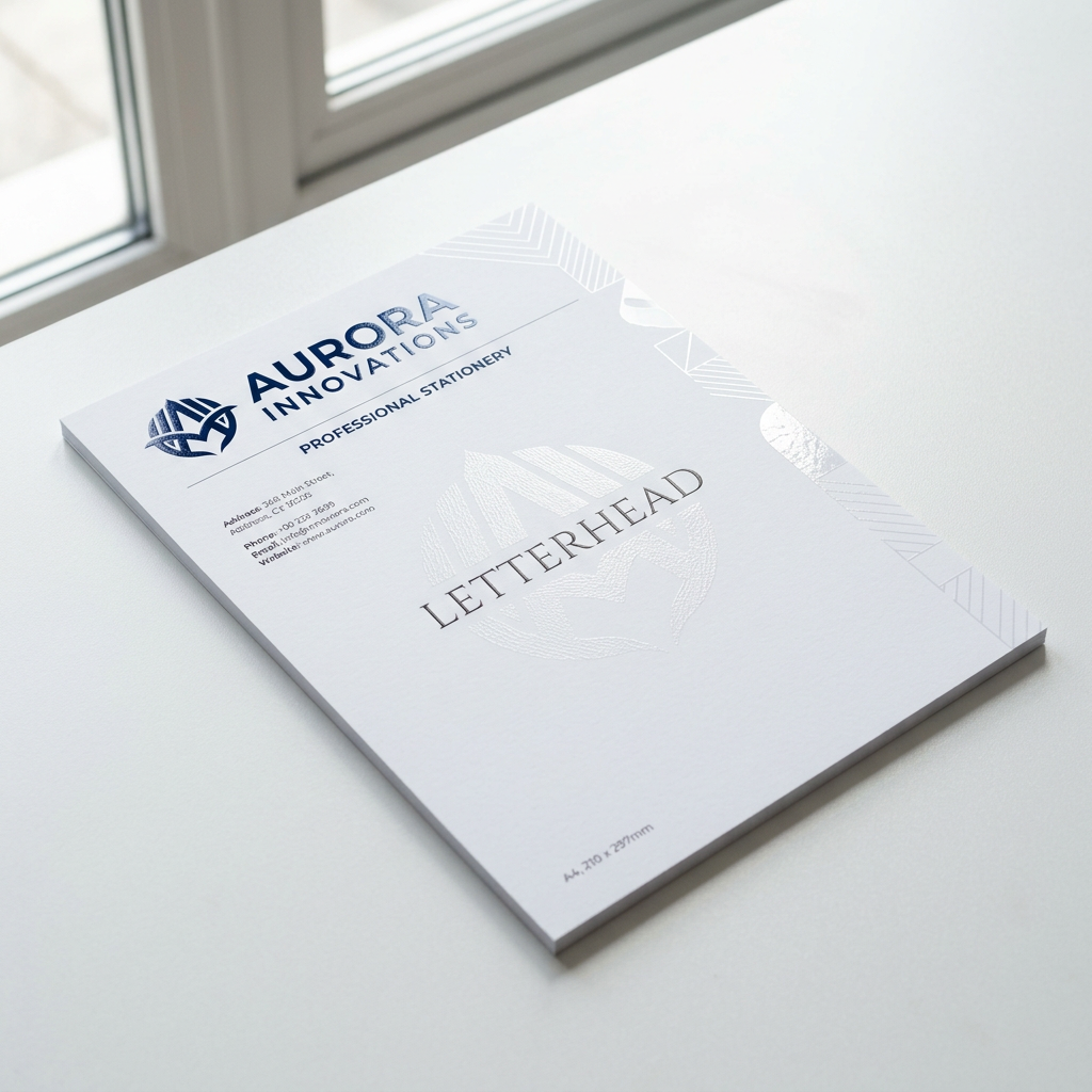 Briefpapier mit partiellem UV-Lack (bedruckbar)