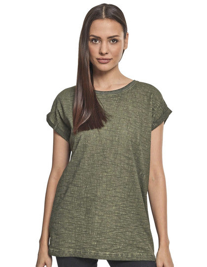 BY056 Ladies` Spray Dye Extended Shoulder Tee – Bild 5