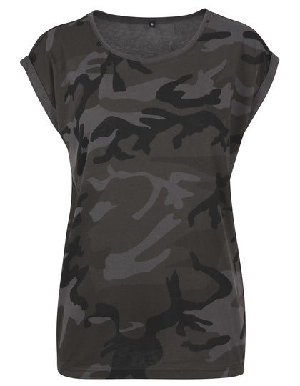 BY112 Ladies´ Camo Extended Shoulder Camo Tee – Bild 4