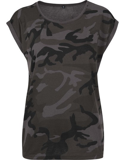 BY112 Ladies´ Camo Extended Shoulder Camo Tee – Bild 3