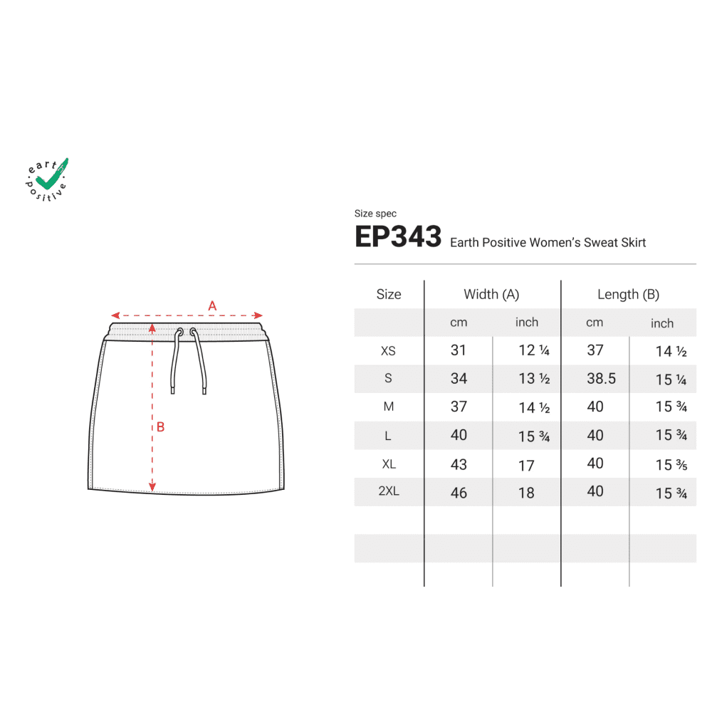 Earth Positive Sweat Skirt in Detail 3 - bedruckbar und bestickbar