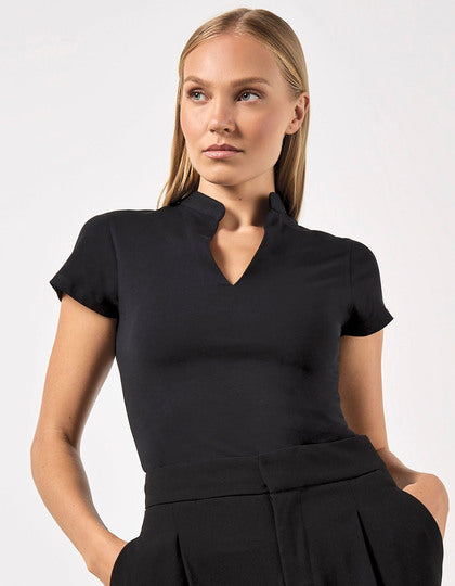 Damen Regular Fit Top mit Stehkragen – Bild 3