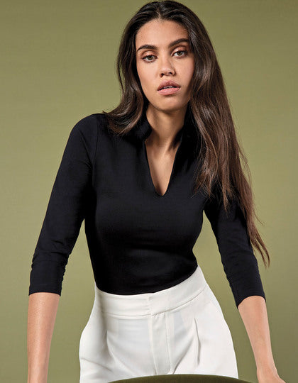 K785 Regular Fit Mandarin Collar Top 3/4 Sleeve – Bild 4