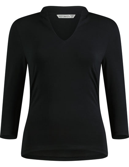 K785 Regular Fit Mandarin Collar Top 3/4 Sleeve – Bild 3