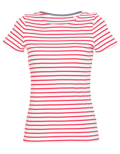 L01399 Women´s Round Neck Striped T-Shirt Miles – Bild 3