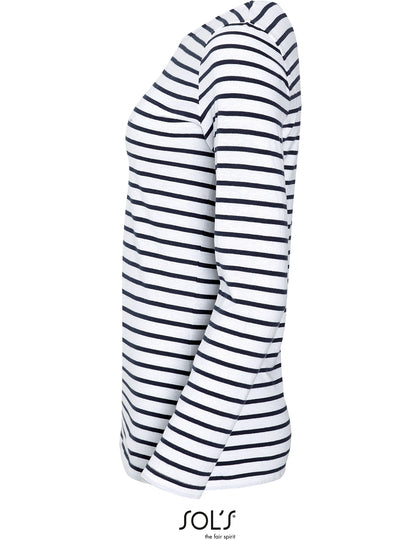 Women´s Long Sleeve Striped T-Shirt Marine – Bild 6