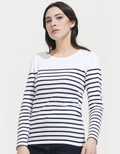 L03100 Women´s Long Sleeve Striped T-Shirt Matelot – Bild 5