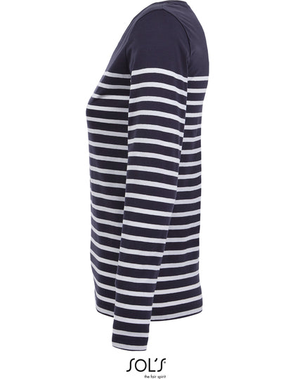 L03100 Women´s Long Sleeve Striped T-Shirt Matelot – Bild 7