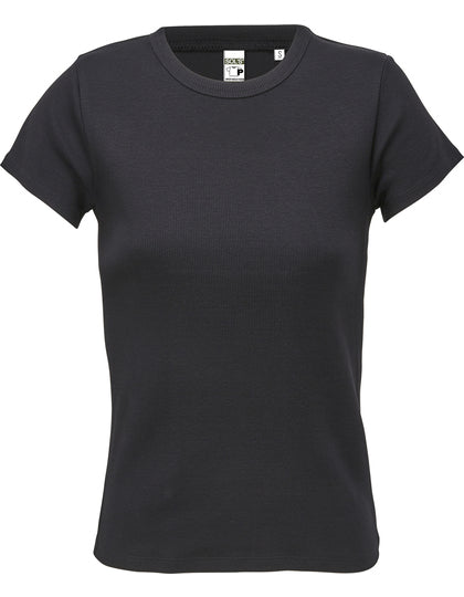 L04814 Women´s Ribbed T-Shirt Sara – Bild 4