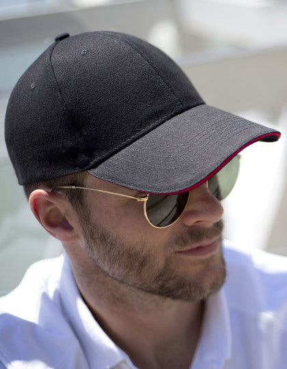Memphis Brushed Cotton Low Profile Sandwich Peak Cap – Bild 5