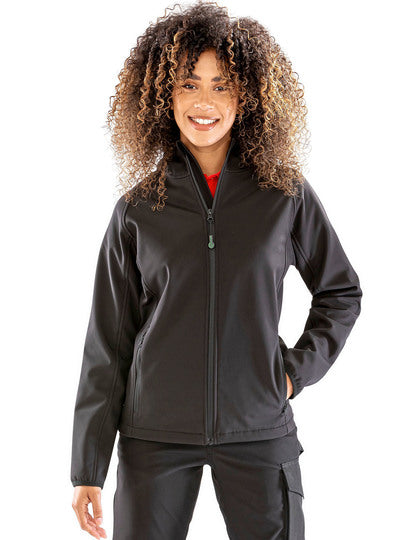 Damen Recycled 3-Layer Printable Hooded Softshell Jacke – Bild 3