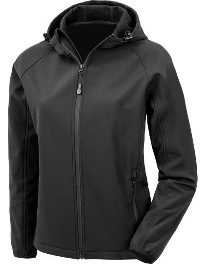 Damen Recycled 3-Layer Printable Hooded Softshell Jacke – Bild 4