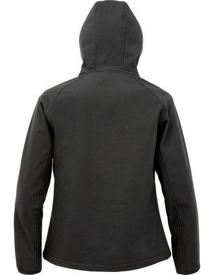 Damen Recycled 3-Layer Printable Hooded Softshell Jacke – Bild 5